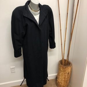 vintage pleats plush wool blend trench dress coat